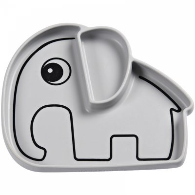 DONE BY DEER Assiette antidérapante en silicone elphee grey