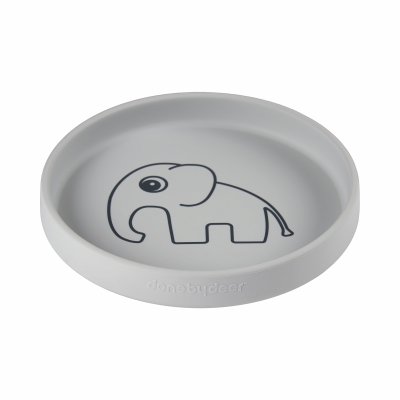 Assiette plate en silicone elphee grey
