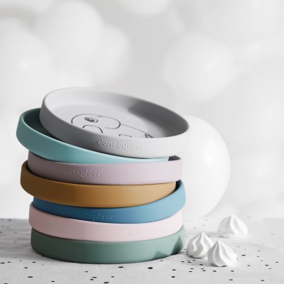 Assiette plate en silicone elphee grey