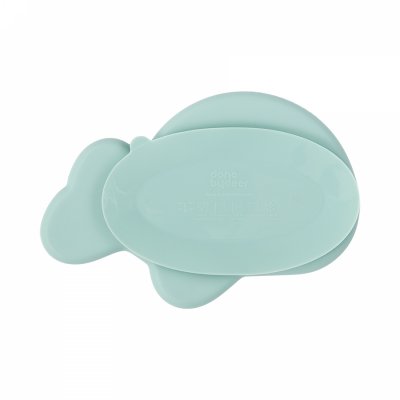 Assiette antidérapante en silicone wally bleu