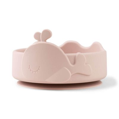 Bol ventouse et cuillère silicone wally rose