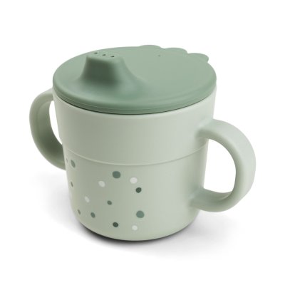 Tasse d'apprentissage happy dots vert