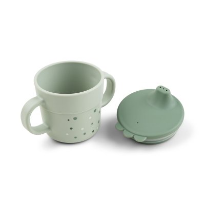 Tasse d'apprentissage happy dots vert