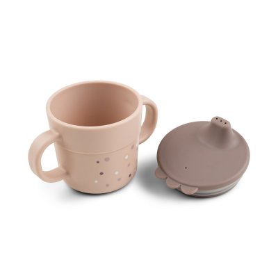 Tasse d'apprentissage happy dots rose