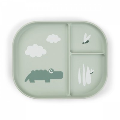 Assiette compartimentée foodie croco vert