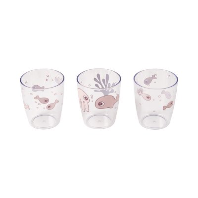 Lot de 3 yummy mini gobelet sea friends rose poudré