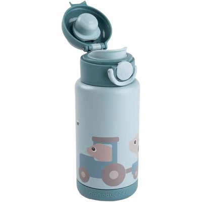 Gourde isotherme tiny farm bleu