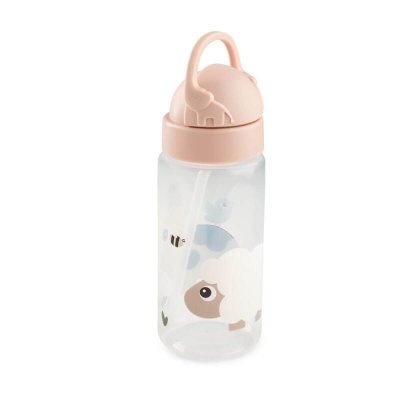Gourde à paille tiny farm rose 350 ml