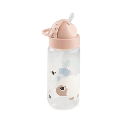Gourde à paille tiny farm rose 350 ml