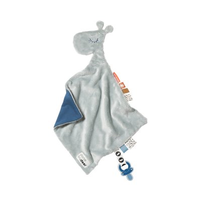 Doudou attache sucette raffi blue