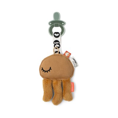Doudou attache sucette jelly noir et blanc