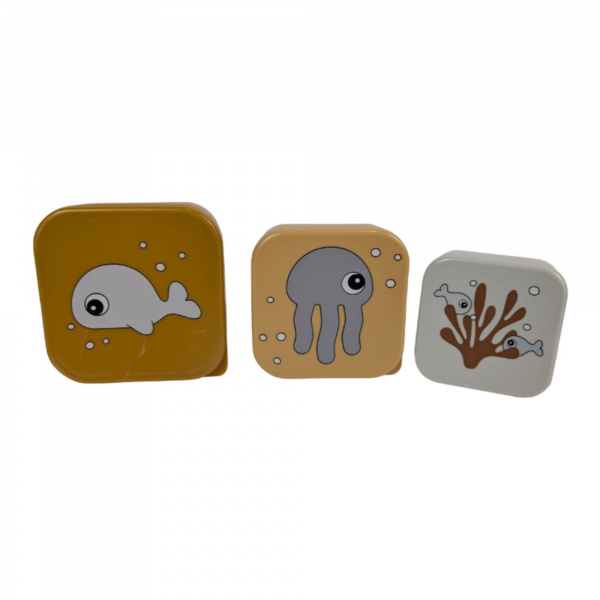 Les imparfaits - lot de 3 boîtes à goûter gigognes sea friends moutarde Done by deer