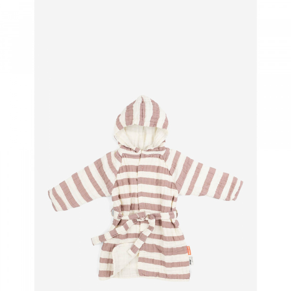 Peignoir stripes rose 1/2 ans Done by deer