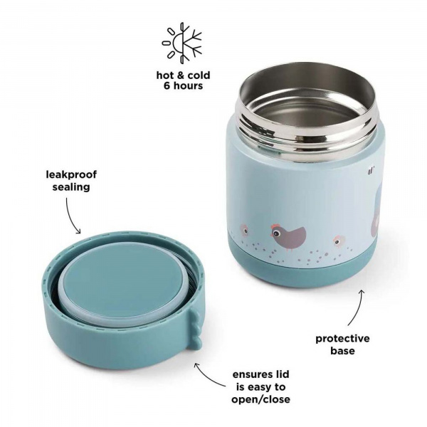 Boîte à repas isotherme tiny farm bleu Done by deer