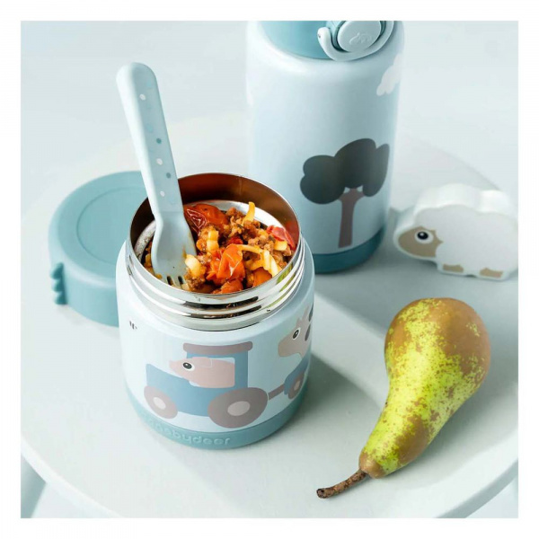 Boîte à repas isotherme tiny farm bleu Done by deer