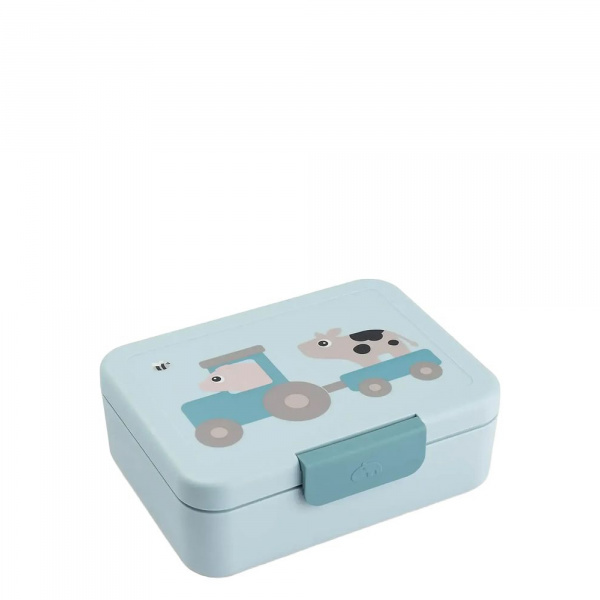 Boîte à goûter avec séparateur tiny farm bleu Done by deer