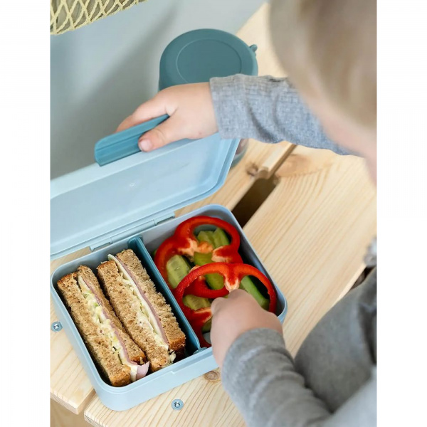 Boîte à goûter avec séparateur tiny farm bleu Done by deer