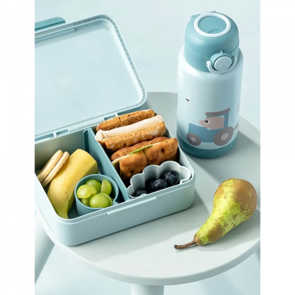 Boîte à goûter avec séparateur tiny farm bleu Done by deer