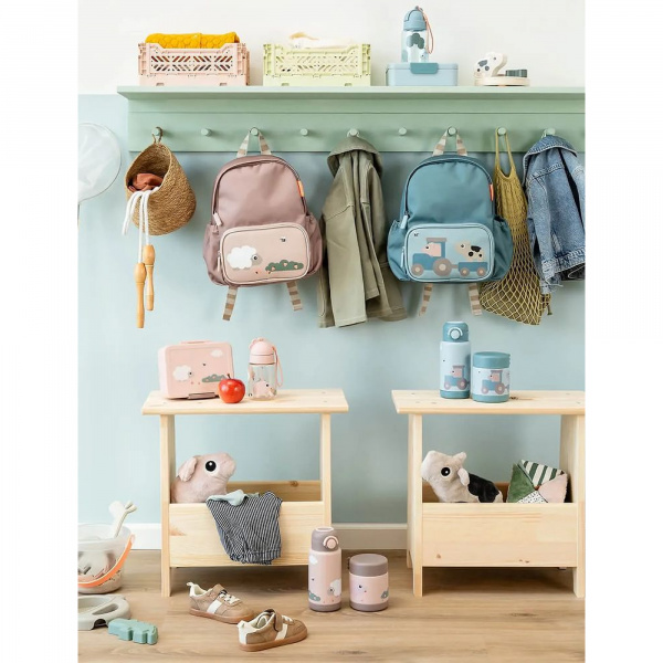 Boîte à goûter avec séparateur tiny farm bleu Done by deer