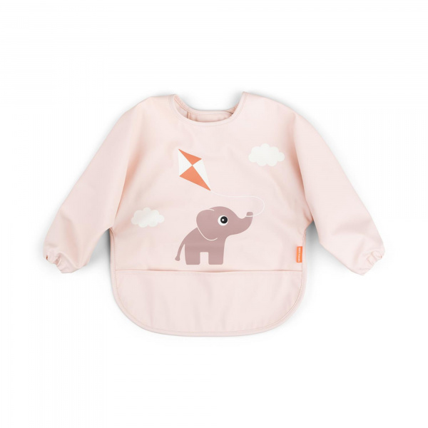 Bavoir à manches avec poche playground rose Done by deer
