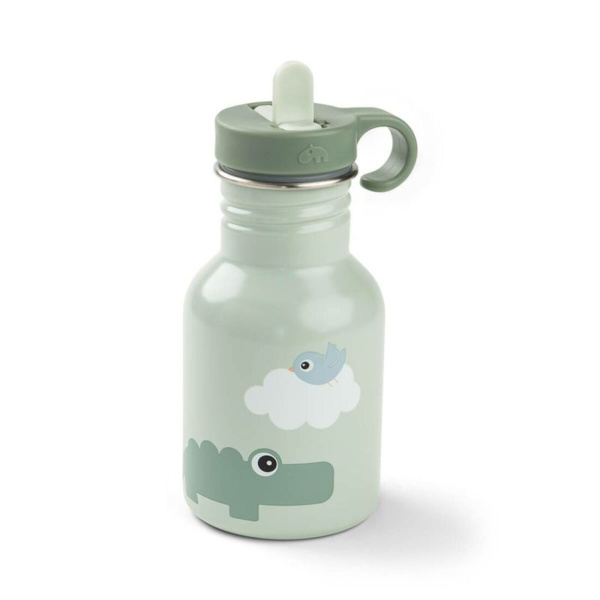 Gourde en inox avec paille playground 350 ml vert Done by deer