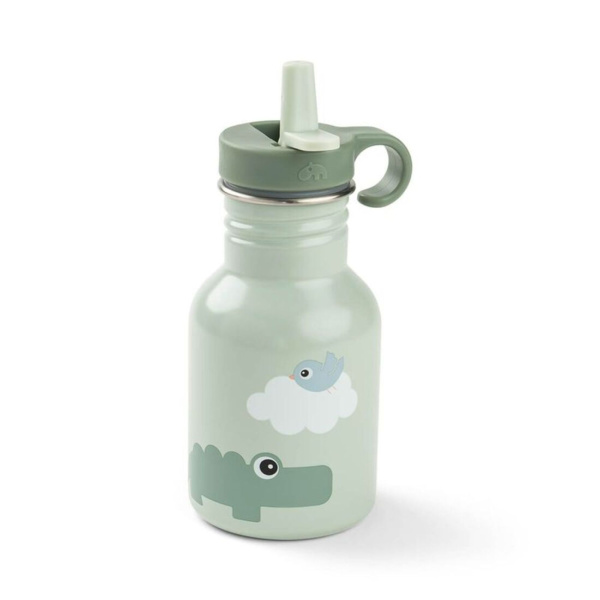 Gourde en inox avec paille playground 350 ml vert Done by deer