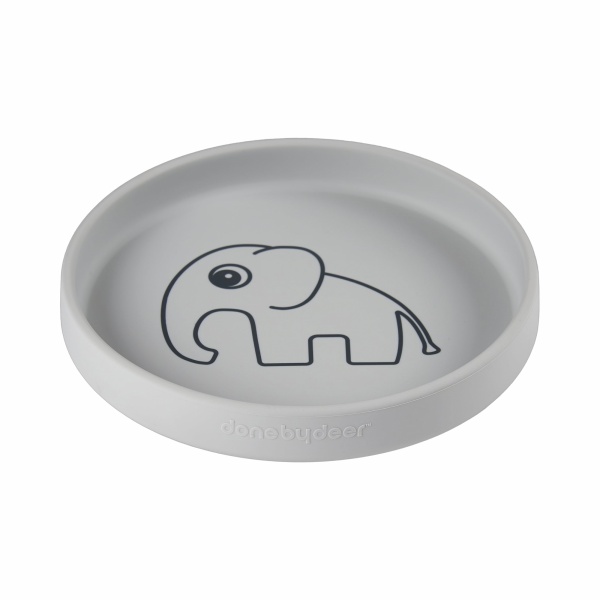Assiette plate en silicone elphee grey Done by deer