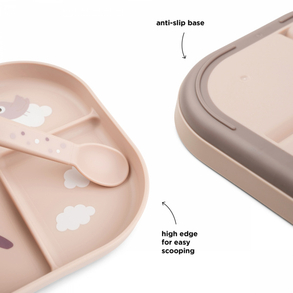 Assiette compartimentée foodie croco vert Done by deer