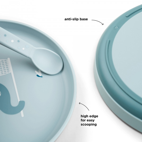 Assiette bébé foodie elphee bleu Done by deer