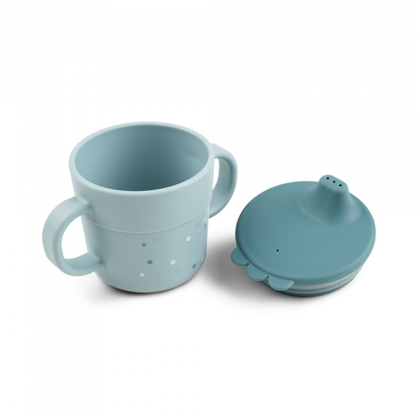 Tasse d'apprentissage happy dots bleu Done by deer