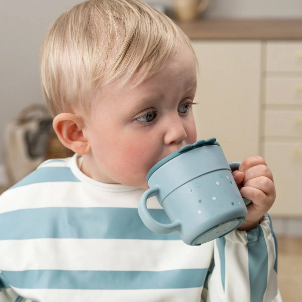 Tasse d'apprentissage happy dots bleu Done by deer