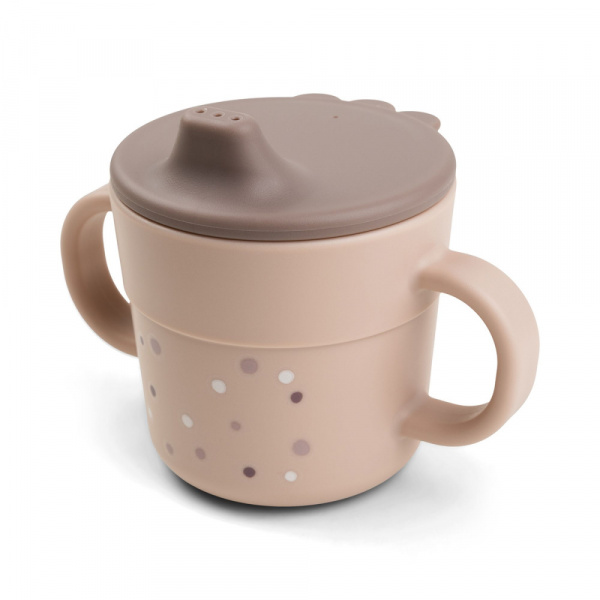 Tasse d'apprentissage happy dots rose Done by deer
