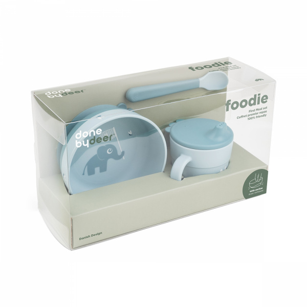 Foodie coffret premier repas happy clouds vert Done by deer