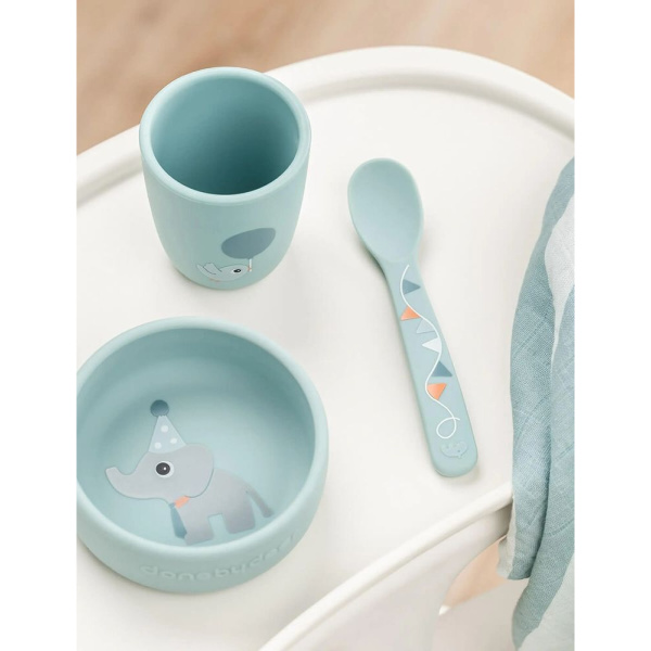Coffret premier repas stick & stay celebration bleu Done by deer