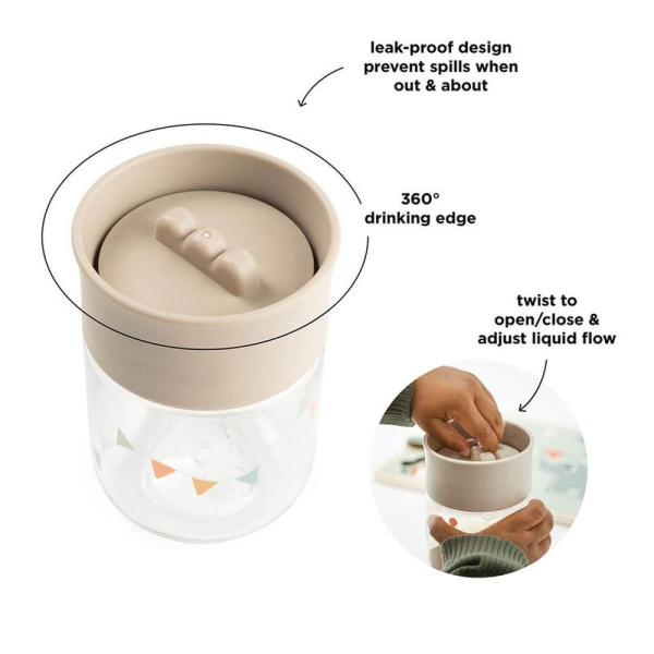 Tasse d'apprentissage 360° celebration sable Done by deer
