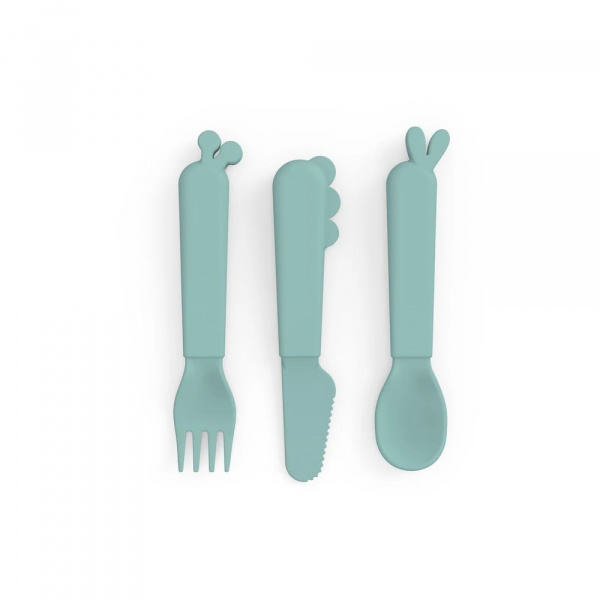 Lot de 3 couverts en silicone deer friends bleu Done by deer