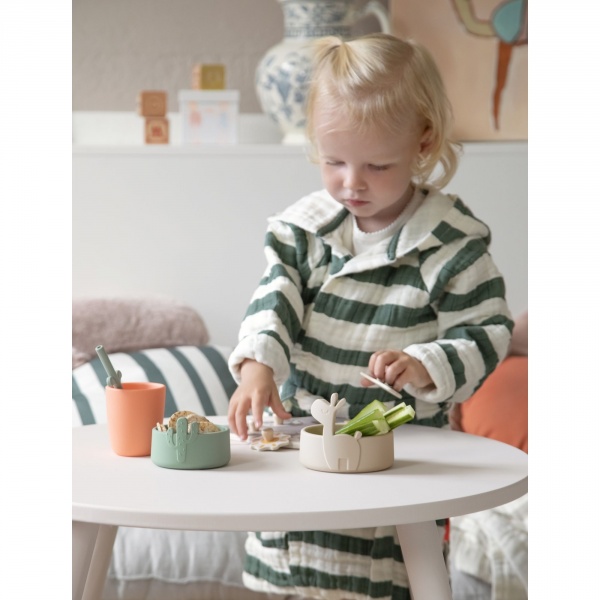 Lot de 3 gobelets en silicone corail/sable/bleu Done by deer