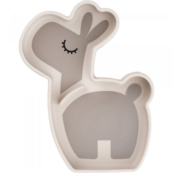 Assiette silicone avec ventouse lalee sable Done by deer