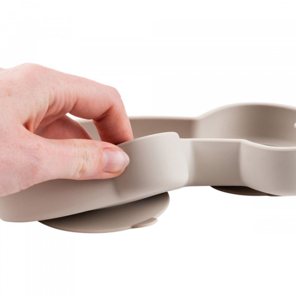 Assiette silicone avec ventouse lalee sable Done by deer