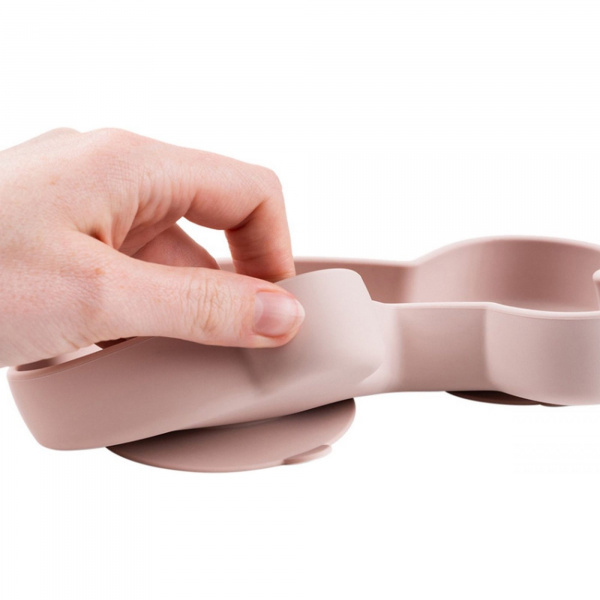 Assiette silicone avec ventouse lalee rose Done by deer