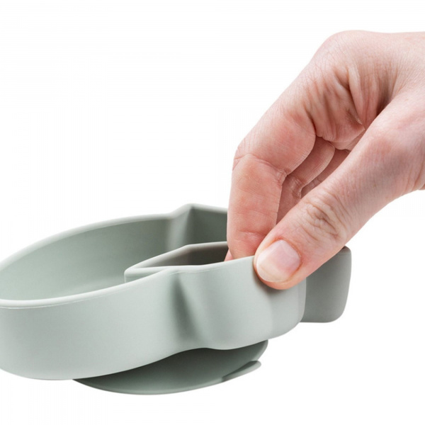 Assiette silicone avec ventouse birdee vert Done by deer