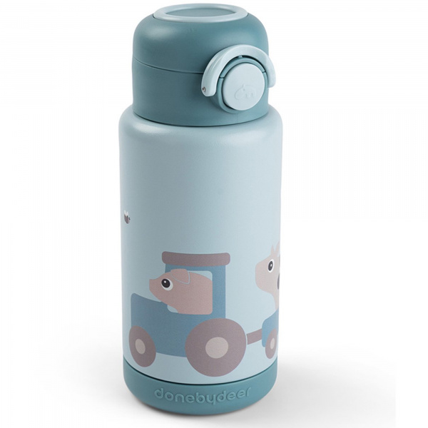 Gourde isotherme tiny farm bleu Done by deer