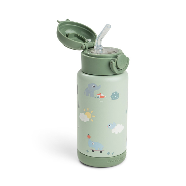 Gourde à paille isotherme playground vert 340 ml Done by deer