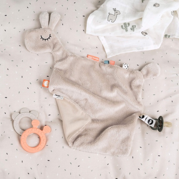 Doudou plat attache sucette lalee sable Done by deer