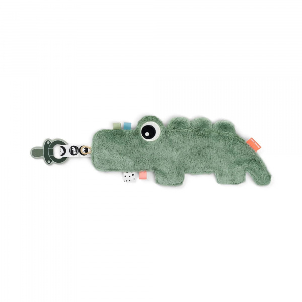 Doudou attache-sucette croco vert Done by deer