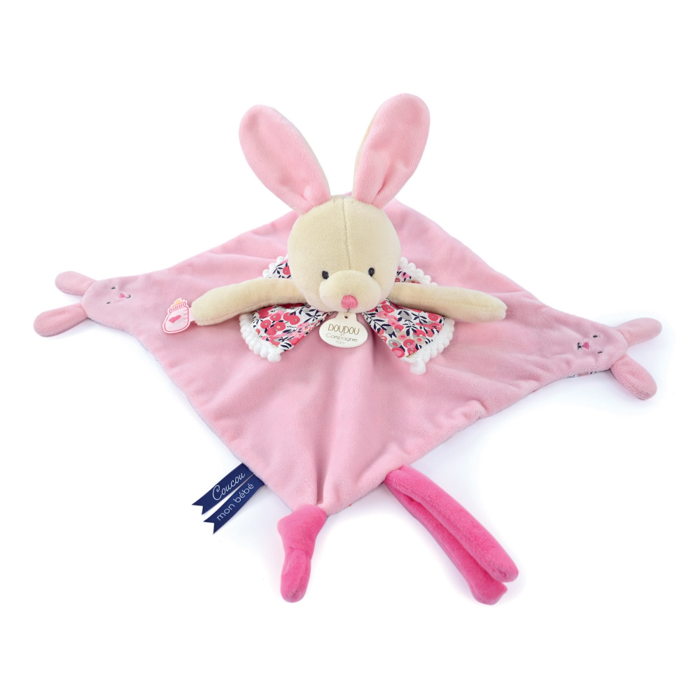 Doudou avec marionnette à doigt lapin de Doudou et compagnie sur allobébé