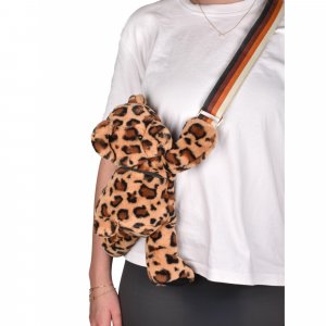 Sac bandoulière ours en peluche 30 cm léopard Doudou et compagnie