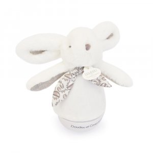 Veilleuse musicale culbuto lapin doudou blanc Doudou et compagnie