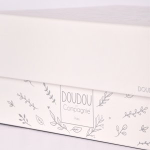 Veilleuse peluche musicale à projection d'étoiles ours blanc Doudou et compagnie