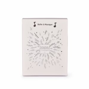 Veilleuse peluche musicale à projection d'étoiles ours gris Doudou et compagnie